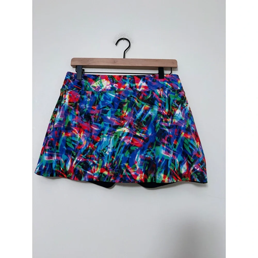 SmashGal‎ Women Medium Athletic Skort Multicolor Abstract Tennis Golf Pickleball